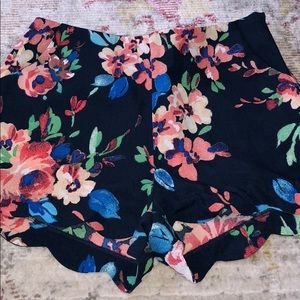 Scalloped High Waisted Shorts